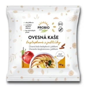 Bezlepková ovsená kaša s jablkom a škoricou bio PROBIO 65g