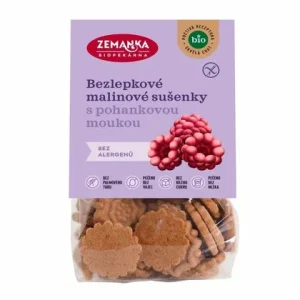 Bezlepkové malinové sušienky s pohánkovou múkou bio Biopekárna Zemanka 100g