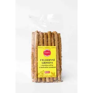 BIOMILA Celozrnné grissiny s morskou soľou a medvedím cesnakom bio 100g