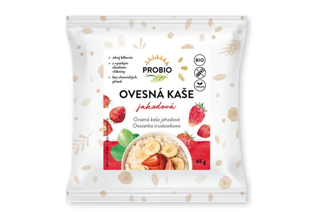 Bezlepková ovsená kaša jahodová bio PROBIO 65g