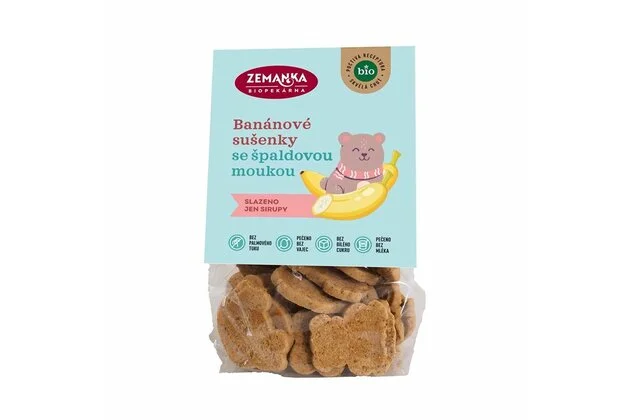 Banánové sušienky so špaldovou múkou Biopekárna Zemanka bio 100g