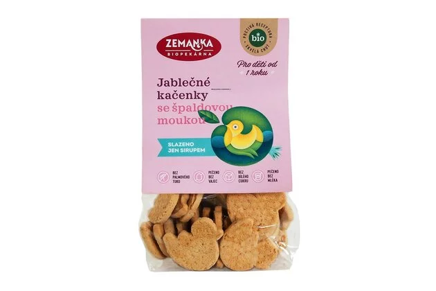 Jablkové kačičky so špaldovou múkou bio Biopekárna Zemanka 100g