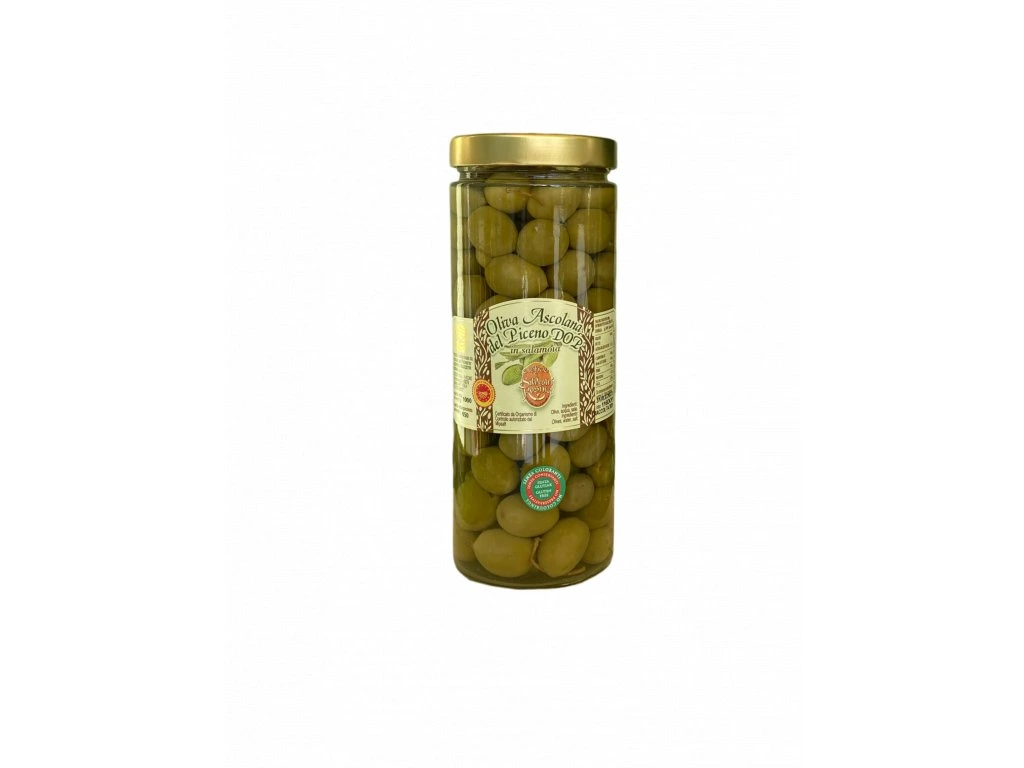 Zelené olivy TENERA ASCOLANA v slanom náleve - sklo 350g